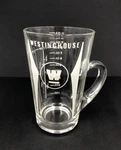 Rare Vintage Westinghouse Advertising Clear Glass Measuring Cup With Handle 5". Fixed Price $25.00.