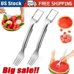 Watermelon Slicer Cutter 2-IN-1 Fork Stainless Steel Fruit Cutting Artifact Tool. Fixed Price $10.69.