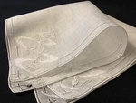 #8098 Vintage Cutter 30S French Wedding Tiny Whimsy Fine Linen Handkerchief. Fixed Price $8.95.