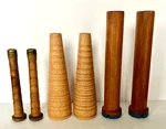 Lot Of 6 Vintage Wooden Yarn Spools/bobbins 3 Matching Pairs. Fixed Price $24.00.