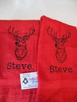 Deer Buck Head Sketch Hunting Personalized Dish Kitchen Hand Towels. Fixed Price $20.00.