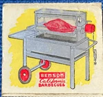 Vintage Benson California Barbeques Santa Clara Bbq Grill Advertising Matchbook. Fixed Price $33.95.