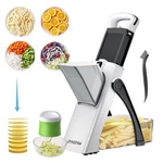 Safe Mandoline Slicer For Kitchen, 6 1 Vegetable Chopper, Zucchini Spiralizer. Fixed Price $74.76.