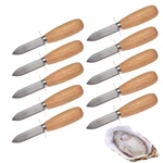 10 Pcs Stainless Steel Oyster Clam Shucking Knife Opener Wooden Handle. Fixed Price $30.74.