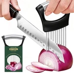 Oporte Cortador Cebolla Acero Inoxidable Con Protector Antideslizante. Fixed Price $18.99.