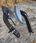 Custom Handmade Carbon Steel Blade Pizza Cutter Axe Hunting Camping. Fixed Price $119.99.