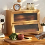 Ghwie Double Layer Bamboo Bread Box For Kitchen Counter,large Medium, Natural. Fixed Price $56.11.