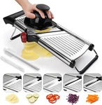 Adjustable Stainless Steel Mandoline Food Slicer Kitchen Fruit Vege Chopper Cutt. Fixed Price $24.99.
