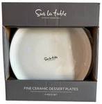 New Sur Table White 7.75 Fine Ceramic Dessert Salad Plates Set Of 4. Fixed Price $24.95.