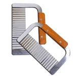 Potato Slicer Wavy Blade Stainless Steel Wooden Handle Set Guardians Crinkle. Fixed Price $28.99.