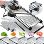 Gramercy Adjustable Mandoline Food Slicer, Stainless Steel, Black. Fixed Price $52.00.