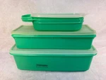 Vintage Tupperware Jadeite Green Food Keepers - Set Of 3. Fixed Price $28.99.