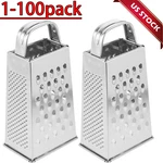 Kitchen Stainless Steel 4-SIDED Box Food Grater Vegetable Cheese Slicer Shredder. Fixed Price $150.17.