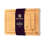 3-PIECE Bamboo Cutting Board Set Heavy Duty Butcher Block With Deep Juice G.... Fixed Price $24.65.
