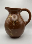 Red Ware Pitcher Brown Glaze W/ Rooster Outline Park Designs 9" Tall Pre-owned. Fixed Price $29.99.