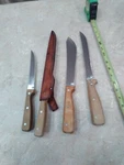 Lot 4 Vtg Ekco Eterna Chefs Butcher Fillet Slicer +kitchen Chef's Knife Wood. Fixed Price $32.00.