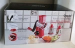 Geedel Rotary Cheese Grater, Kitchen Mandoline Vegetable Slicer With 3 Red. Fixed Price $18.00.