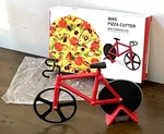 Bicycle Pizza Cutter Nonstick Dual Stainless Steel Blade Wheels W/ Plastic Stand. Fixed Price $8.88.