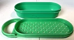 Vtg 1970S Tupperware Cheese Grater Jade Green 2-PC. Kitchen 1375-11 & 1374-16. Fixed Price $8.99.