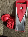 Prepology Mandoline Slicer With 5 Blades Red. Fixed Price $23.99.