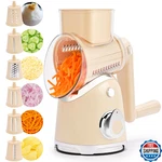 Susteas Rotary Cheese Grater With Handle, Vegetable Slicer, 6 Interchangeable. Fixed Price $66.96.