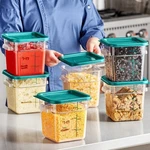 Vigor 4 Qt. Clear Square Polycarbonate Food Storage Container And Green Lid. Fixed Price $39.99.