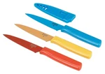 Kuhn Rikon Straight 4 INCH/10.16 Cm Blade, Set Of 3, Red, Yellow & Blue. Fixed Price $49.56.