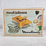 Vintage Moulinex 445 Mouli-julienne Discs Slicer Shredder Orange W Box Mcm. Fixed Price $35.59.