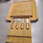 Bambusi Collection Bamboo Cheese Board With Cutlery Set Wood Charcuterie Platter. Fixed Price $19.00.