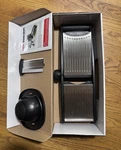 Oxo Good Grips Chef's Mandoline Slicer W/ Food Holder, Julienne & Slicing Blades. Fixed Price $35.99.