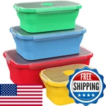Vremi Silicone Food Storage Containers Bpa Airtight Plastic Lids - Set Of 4. Fixed Price $38.93.