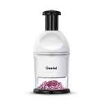 Geedel Food Chopper, Easy To Clean Manual Hand Vegetable Dicer, White. Fixed Price $32.90.