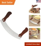 Ergonomic Double Handle Curved Chopping Knife - Versatile Kitchen Tool. Fixed Price $27.99.