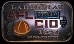 1974 Teamsters Labor Day Ceeco Enamel Colorized 1OZ 999 Fine Silver Bar C3917. Fixed Price $340.00.