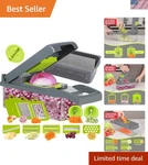 Compact 14-IN-1 Mandolin Slicer & Vegetable Cutter 10 Blades For Perfect Prep. Fixed Price $42.99.
