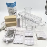 Cook's Essentials Electric Mandoline Slicer IZVS001 Beige With Blades Manual Set. Fixed Price $34.99.