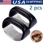 2 Pcs Garlic Press, Ergonomic Handle, Easy Squeeze, Compact Kitchen Gadget.. Fixed Price $5.99.