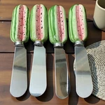 Vtg Ceramic Summer Fruit Watermelon Cheese Butter Spreader Knives Set Of 4. Fixed Price $9.50.