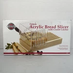 Norpro Deluxe Acrylic & Wooden Bread Slicer With Crumb Catcher #370. Fixed Price $16.00.