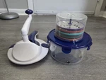Genius 9 Cup Slicer Shredder Food Prep System - White And Blue 5 Blade. Fixed Price $47.50.