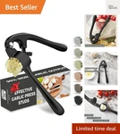 Ergonomic Zinc Garlic Press - Professional Mincer & Efficient Ginger Crusher. Fixed Price $23.99.