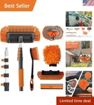 18FT Automotive Cleaning Master Kit: Long Handle Brush For Cars, Trucks, Rvs. Fixed Price $115.64.
