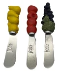 Joie Butter Spreader Knives Set 3 Fruit Theme Grapes Apples Pears Kitchen. Fixed Price $8.99.