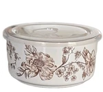 Pioneer Woman Stoneware 0.6 Quart Food Storage Container Agatha Brown. Fixed Price $32.00.