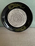 Garlic Grater Lemon Zester Plate Hand Craffs Black Grey Green Design 5 Inch. Fixed Price $9.19.