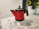 Vintage Vollrath Kook King Ware 4 Cup Percolator Coffee Pot Enamel Red Black. Fixed Price $60.00.
