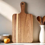 Zeqi Acacia Cutting Board With Handle (13.8"L X 7"W), Wooden Boa.... Fixed Price $15.63.