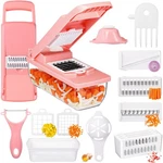 Pink Vegetable Chopper 16-IN-1 Heavy Duty Food With Container Kitchen.... Fixed Price $28.40.