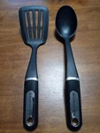 Kitchenaid Classic Slotted Spatula & Spoon Black Chrome Handle Xl- Cond.. Fixed Price $9.80.