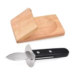 Black Oyster Knife Shucker Set Shucking Wooden Holder Clamp Seafood Tools. Fixed Price $28.79.
